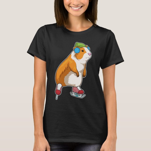 Guinea pig Ice skating Ice skates T-Shirt (Vorderseite)