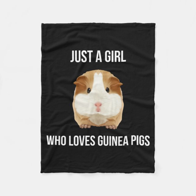 Guinea Pig Just A Girl Loves Wheek Fleecedecke (Vorderseite)