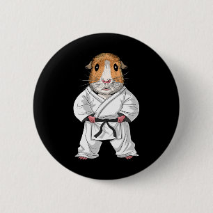 Guinea Pig Karate Ninja Jiu-jitsu Taekwondo Martia Button