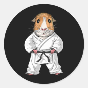 Guinea Pig Karate Ninja Jiu-jitsu Taekwondo Martia Runder Aufkleber