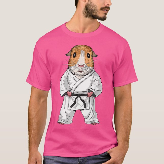 Guinea Pig Karate Ninja Jiu-Jitsu Taekwondo Martia T-Shirt (Vorderseite)