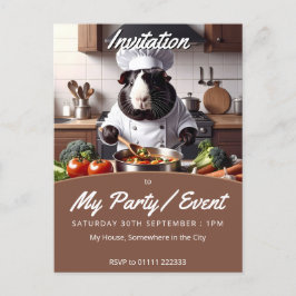 Guinea Pig Koch Einladungspostkarte