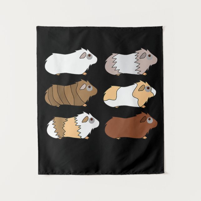 Guinea Pig | Liebe Guinea Pig Wheek Wheek Füttre Wandteppich (Vorderseite)