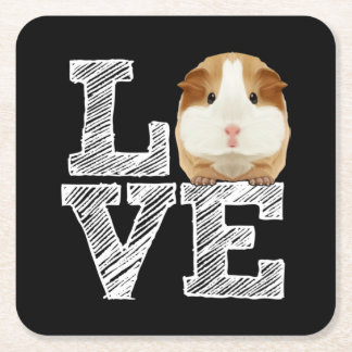 Guinea Pig Liebe Rodent Wheel Rechteckiger Pappuntersetzer