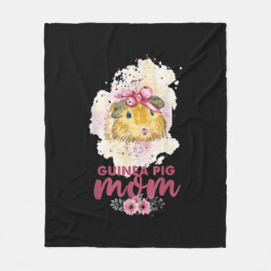 Guinea Pig Mom Floral Mors Day and Christmas Gift Fleecedecke