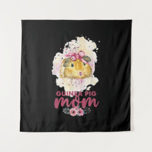 Guinea Pig Mom Floral Mors Day and Christmas Gift Wandteppich
