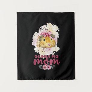 Guinea Pig Mom Floral Mors Day and Christmas Gift Wandteppich
