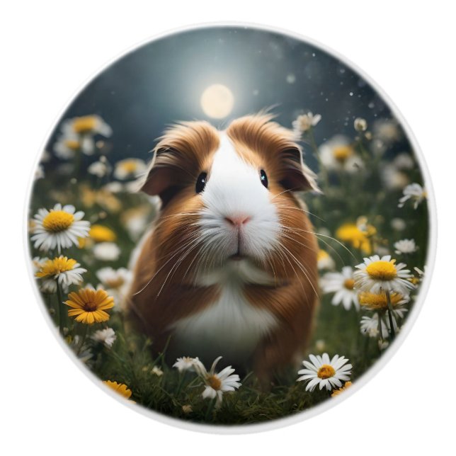 Guinea Pig Moon Daisies, Keramikknauf (Vorderseite)