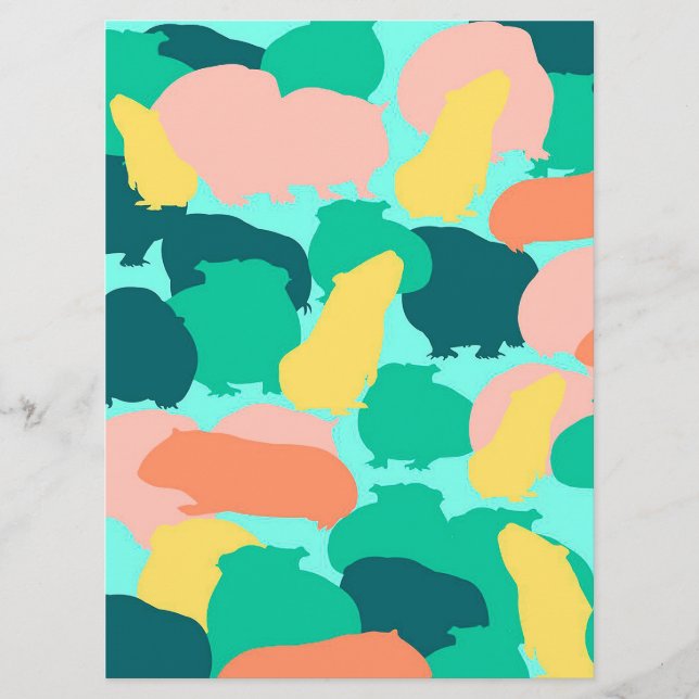 Guinea Pig Muster Farbe Funny Pet Geschenke Ideen Menükarte (Vorderseite)