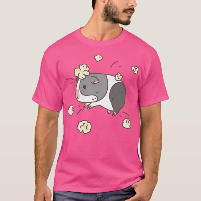 Guinea Pig Muster Popcorn T-Shirt (Vorderseite)