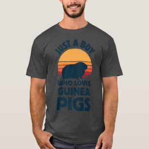 Guinea Pig nur ein Junge, der Lieben Rosen Retro V T-Shirt