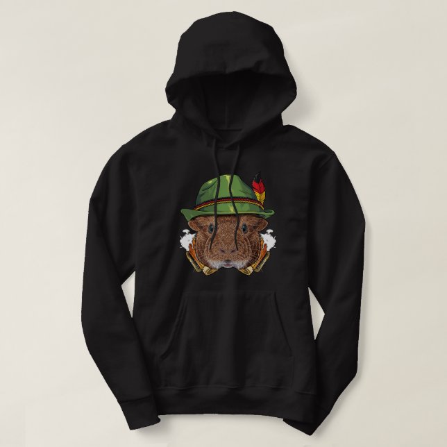 Guinea Pig Oktoberfest Lederhosen Deutsches Bierfe Hoodie (Design vorne)