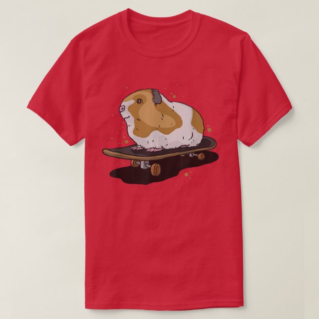 Guinea Pig on Skateboard  T-Shirt (Design vorne)