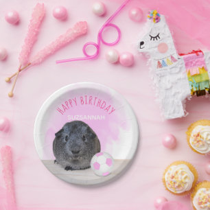 Guinea Pig Pink Fußball Ball Custom Geburtstagspa Pappteller