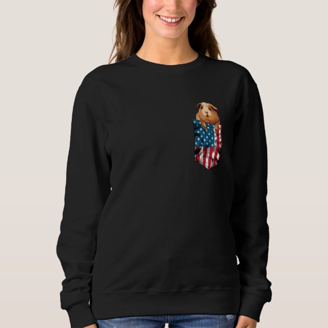 Guinea Pig Pocket 4th of July American Flag  Patri Sweatshirt (Vorderseite)