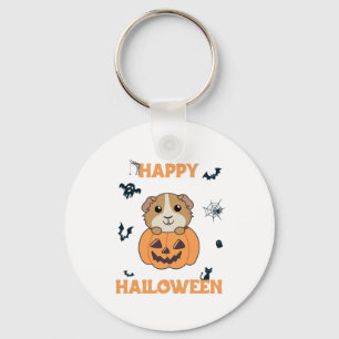 Guinea Pig Pumpkin Sweet Animals Happy Halloween Schlüsselanhänger