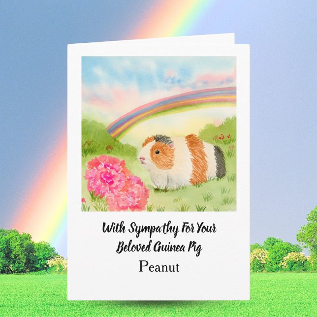 Guinea Pig Rainbow Sympathy with Carnations Name Karte (Von Creator hochgeladen)