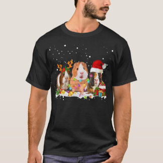 Guinea Pig Rentier Weihnachtslicht Weihnachten Wei T-Shirt