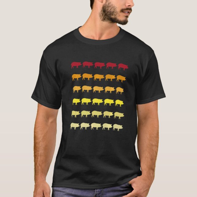 Guinea Pig Retro Tiermuster T-Shirt (Vorderseite)