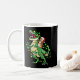 Guinea Pig Riding Christmas Light T Rex Dinosaur Kaffeetasse