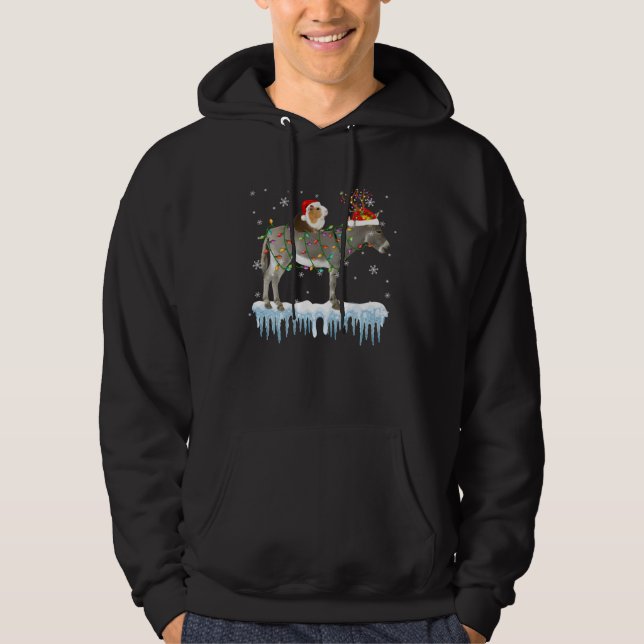 Guinea Pig Riding Donkey Reindeer Santa Christmas  Hoodie (Vorderseite)
