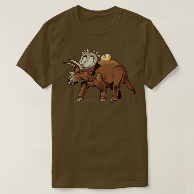 Guinea Pig Riding Triceratops Dinosaur Funny Graph T-Shirt (Design vorne)