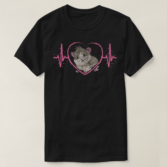 Guinea Pig Rodents Heartbeat T-Shirt (Design vorne)