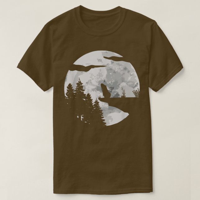 Guinea Pig Silhouette At Night With A Moon - Guine T-Shirt (Design vorne)