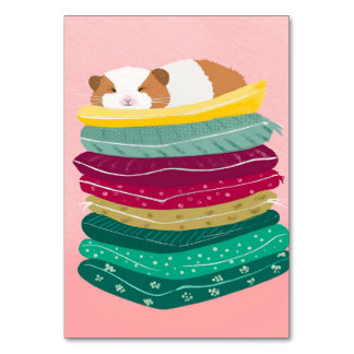 Guinea Pig Sleeping Cute Animals Pet Owner Gift Tischnummer