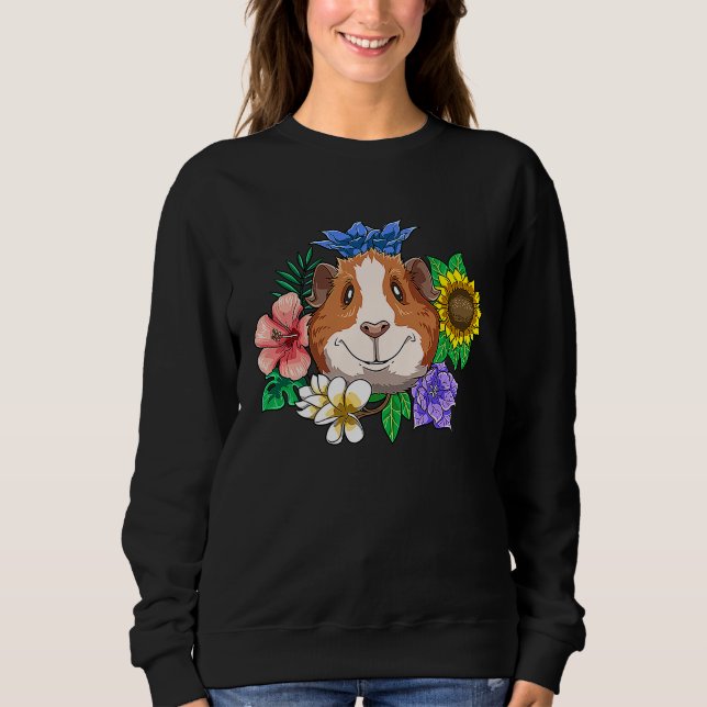 Guinea Pig Smile Flowers Laughter for a Guinea pig Sweatshirt (Vorderseite)