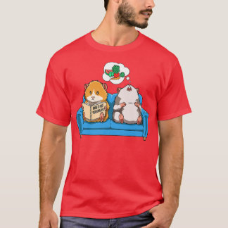 Guinea pig sofa reading dreaming food for guinea p T-Shirt
