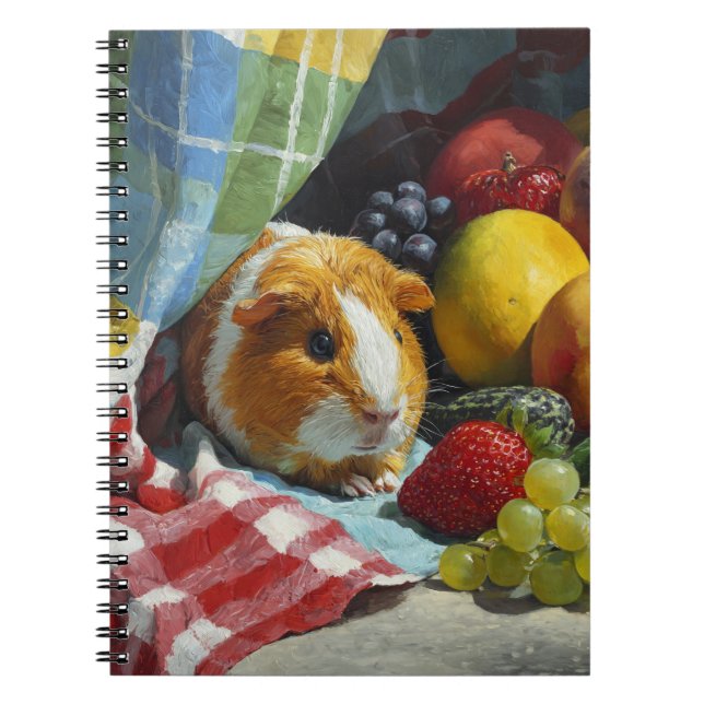Guinea Pig und Frucht Stillleben Notebook Notizblock (Vorderseite)