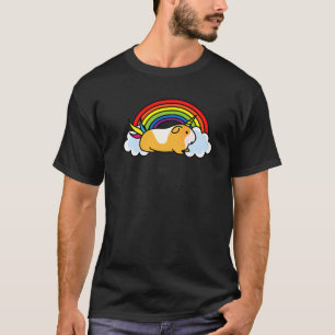 Guinea Pig Unicorn Regenbogen Wolken glücklich Pos T-Shirt