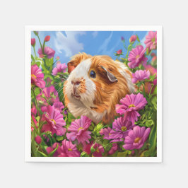 Guinea Pig unter dynamischen Blume Serviette