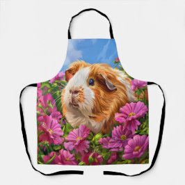 Guinea Pig unter rosa Blume Schürze