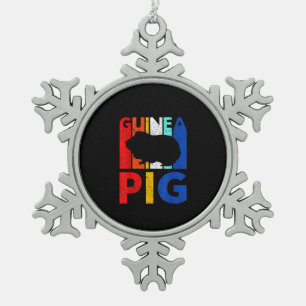 Guinea Pig - Vintag I Liebe meine Guinea Pig Schneeflocken Zinn-Ornament
