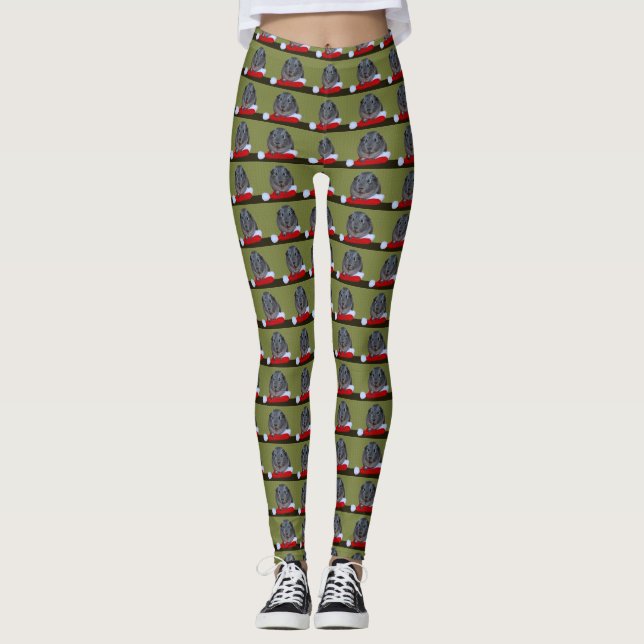 Guinea Pig Weihnachten Leggings (Vorderseite)