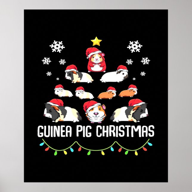 Guinea Pig Weihnachtsbaum | Funny Guinea Pig Lover Poster (Vorne)