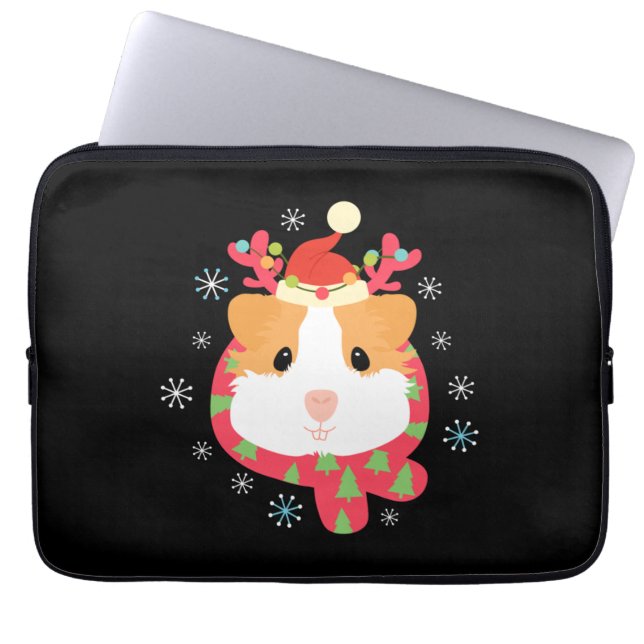 Guinea Pig Weihnachtsmann Laptopschutzhülle (Vorderseite)