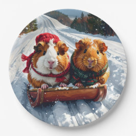 Guinea Pig Weihnachtsritt Pappteller