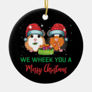 Guinea Pig Wheek ein frohes Weihnachtsfest Keramik Ornament