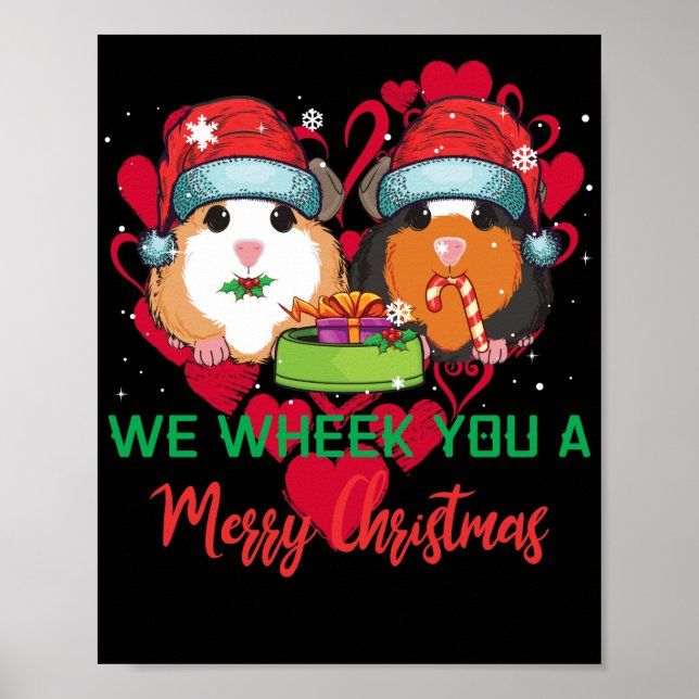 Guinea Pig Wheek ein frohes Weihnachtsfest Poster (Vorne)