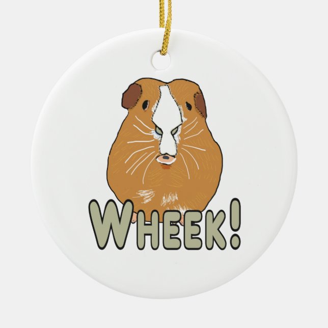 Guinea Pig Wheek Keramik Ornament (Vorne)