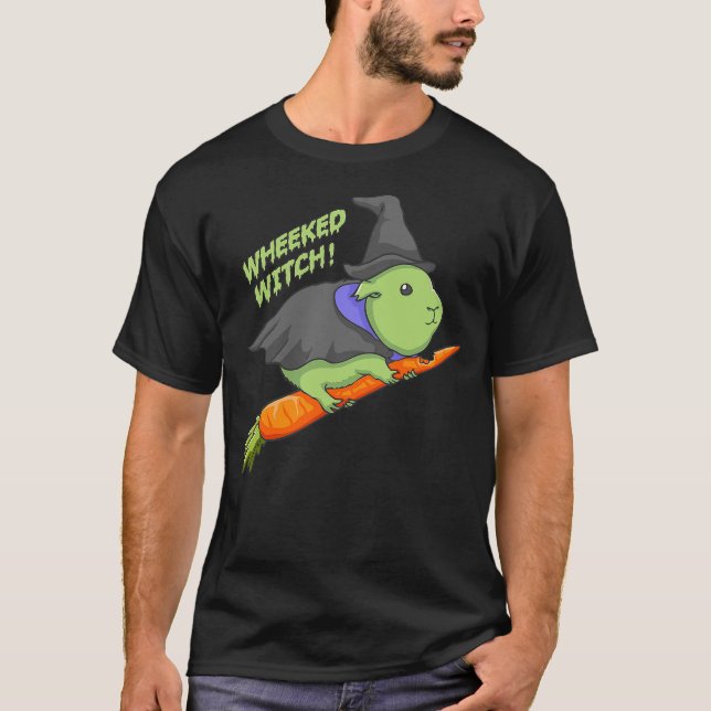 Guinea Pig Wheeked Witch Halloween T-Shirt (Vorderseite)