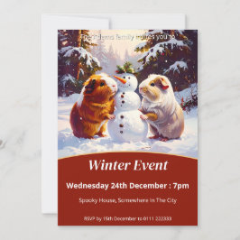 Guinea Pig Winter Party Einladung