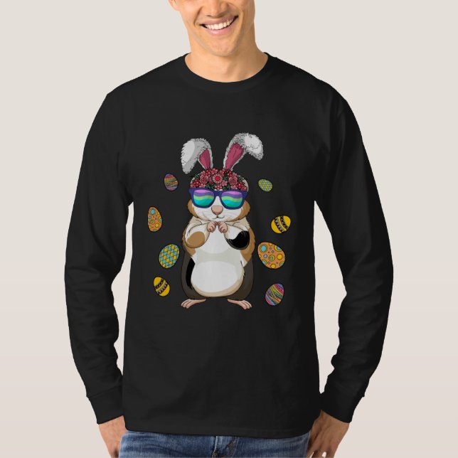 Guinea Pig With Cute Bunny Ears Happy Easter Day E T-Shirt (Vorderseite)