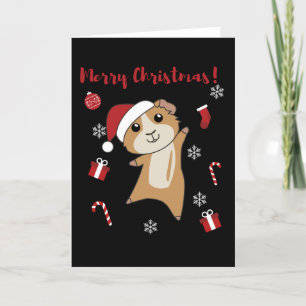 Guinea Pigs Christmas Winter Animals Feiertagskarte