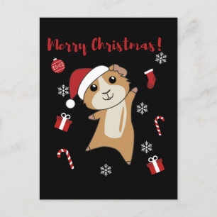Guinea Pigs Christmas Winter Animals Feiertagspostkarte