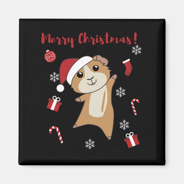 Guinea Pigs Christmas Winter Animals Magnet (Vorne)