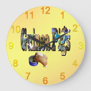 Guinea Pigs Is The Word, Lge Wall Clock Große Wanduhr